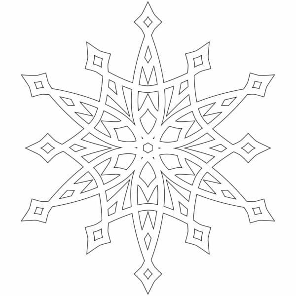 Снежинки из бумаги: 125 шаблонов для распечатки #25