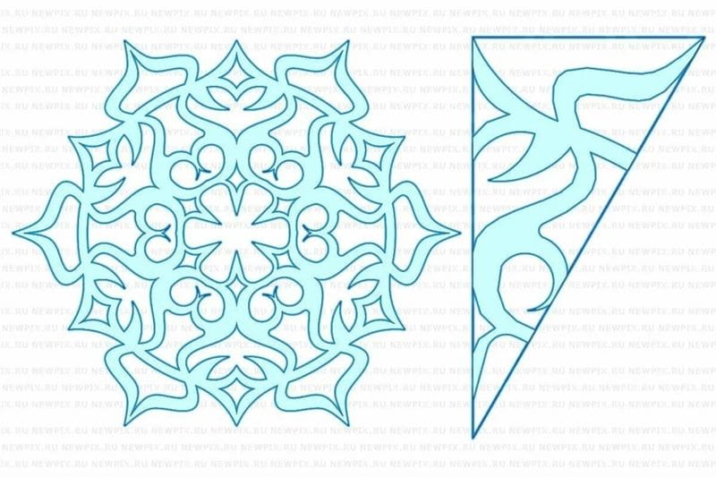 Снежинки из бумаги: 125 шаблонов для распечатки #28