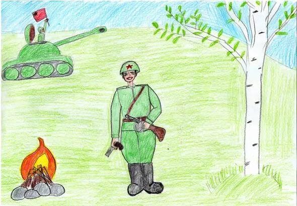 165 детских рисунков на тему войны и победы #59