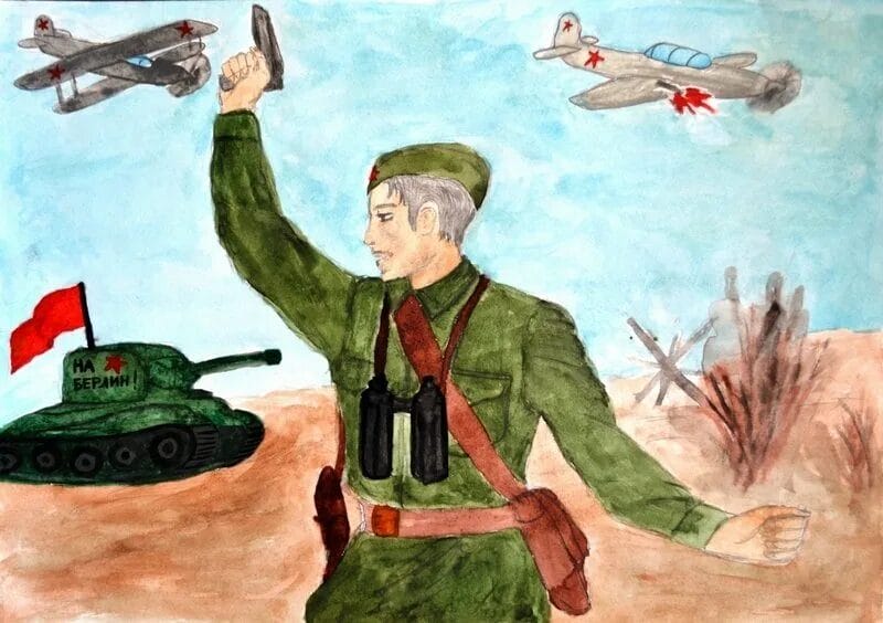 165 детских рисунков на тему войны и победы #61