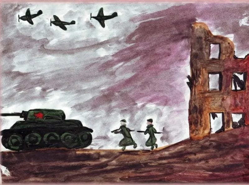 165 детских рисунков на тему войны и победы #163
