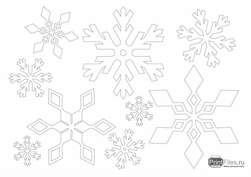 Снежинки из бумаги: 125 шаблонов для распечатки #115