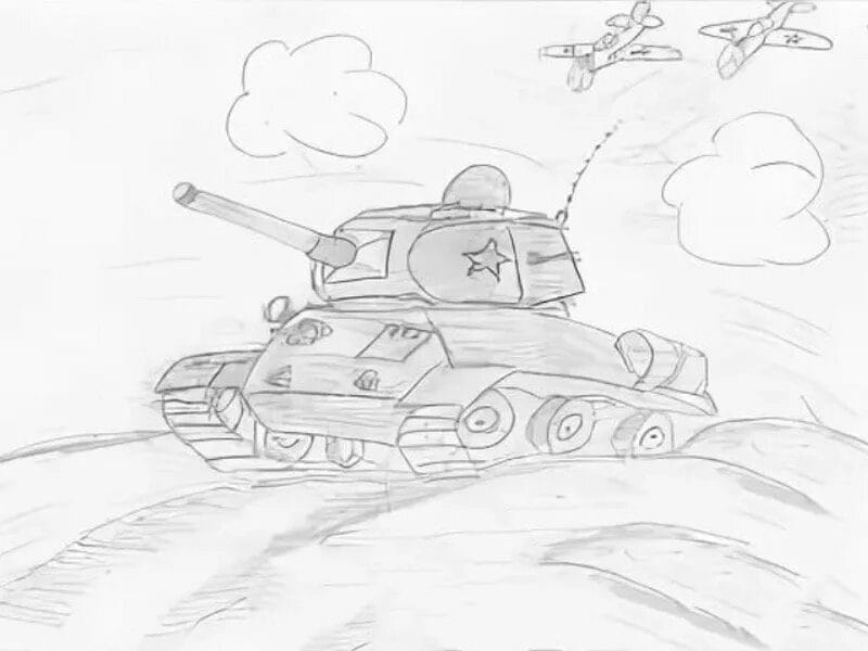 165 детских рисунков на тему войны и победы #159