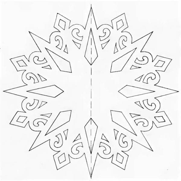 Снежинки из бумаги: 125 шаблонов для распечатки #110