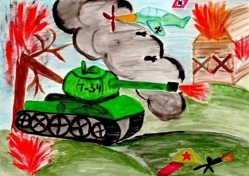 165 детских рисунков на тему войны и победы #154