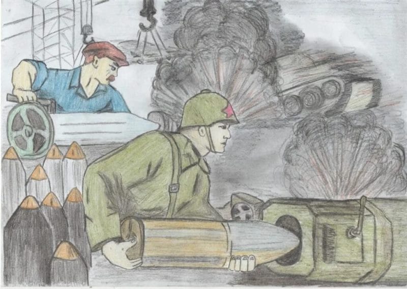 165 детских рисунков на тему войны и победы #153