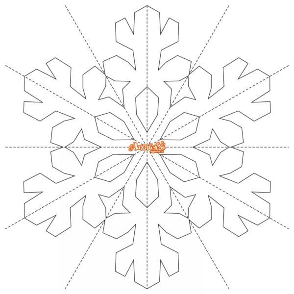 Снежинки из бумаги: 125 шаблонов для распечатки #104