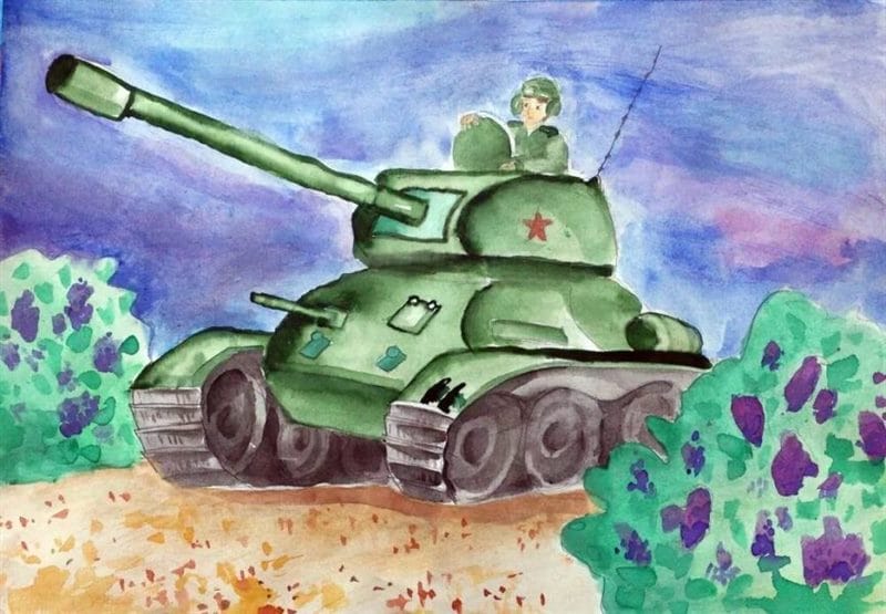 165 детских рисунков на тему войны и победы #36