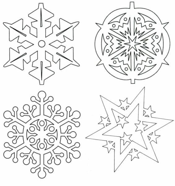 Снежинки из бумаги: 125 шаблонов для распечатки #100