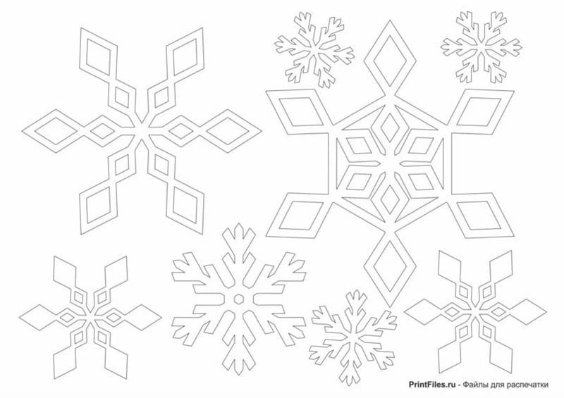 Снежинки из бумаги: 125 шаблонов для распечатки #98