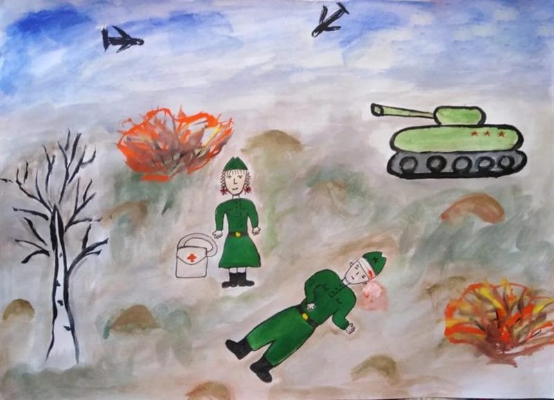 165 детских рисунков на тему войны и победы #143