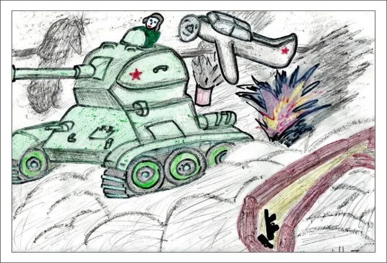 165 детских рисунков на тему войны и победы #142