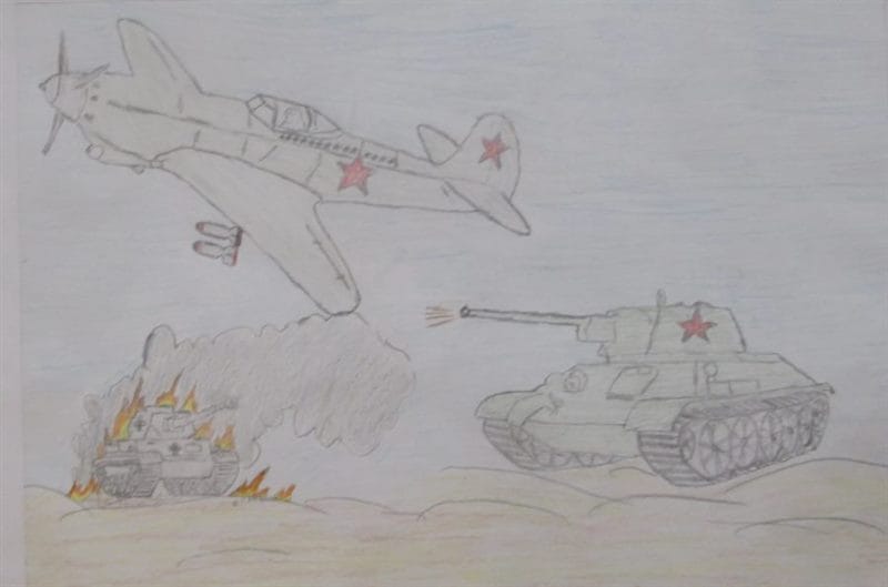 165 детских рисунков на тему войны и победы #135