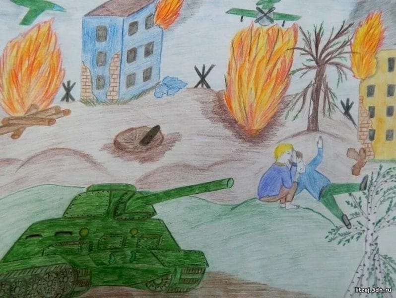 165 детских рисунков на тему войны и победы #128