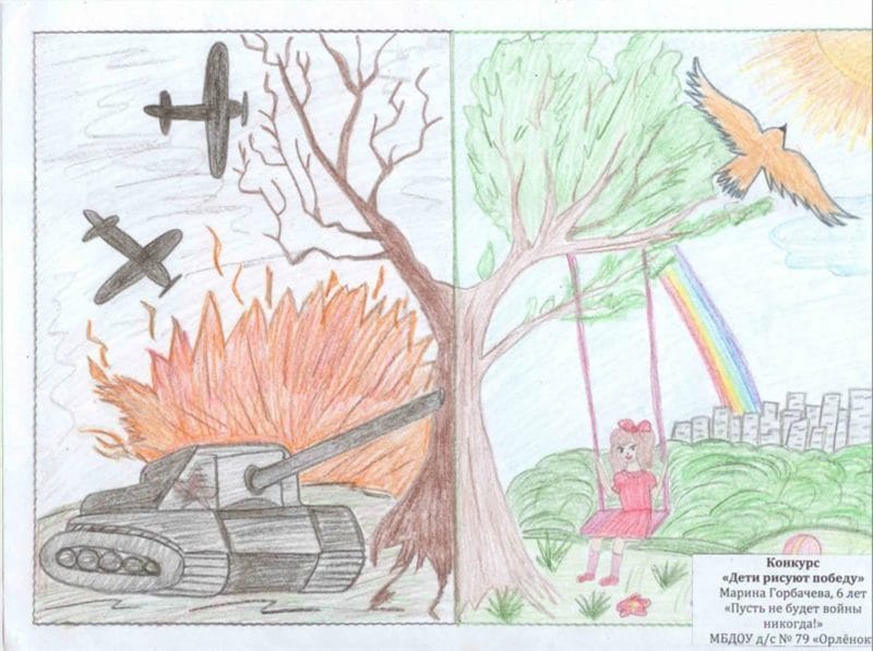 165 детских рисунков на тему войны и победы #118