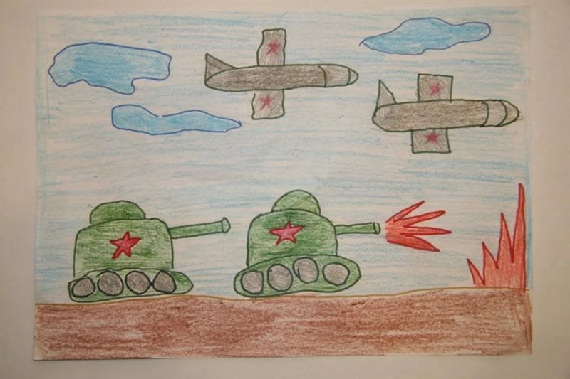 165 детских рисунков на тему войны и победы #113