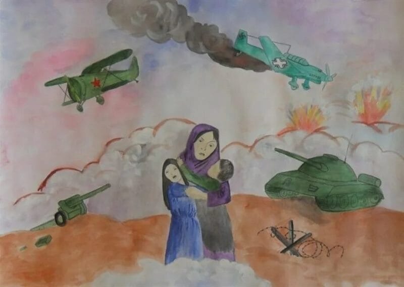 165 детских рисунков на тему войны и победы #111