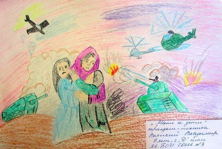 165 детских рисунков на тему войны и победы #110