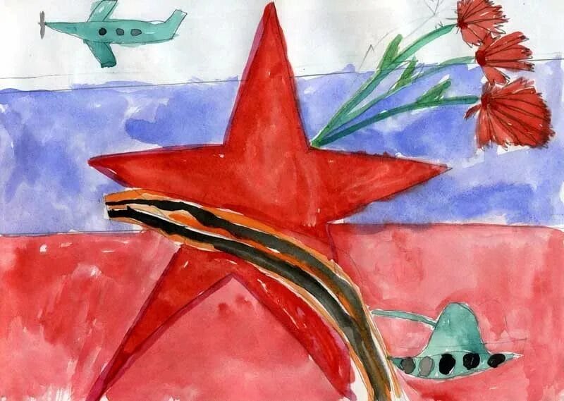 165 детских рисунков на тему войны и победы #37