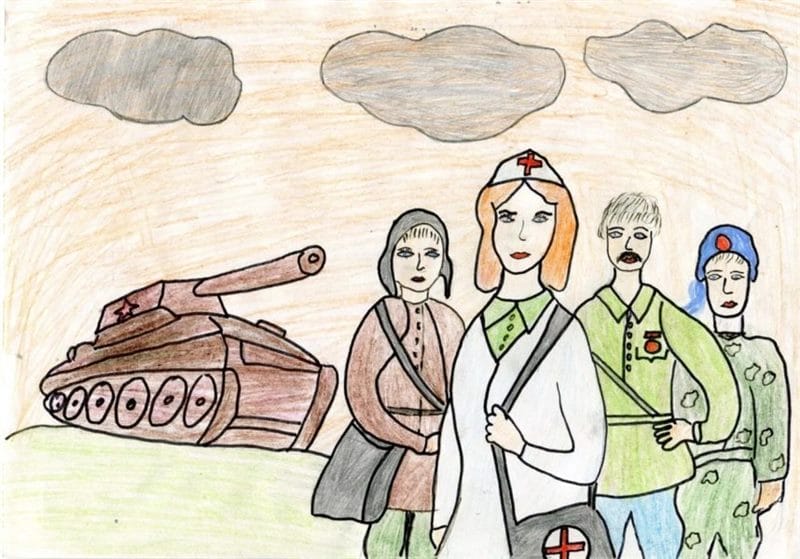 165 детских рисунков на тему войны и победы #102