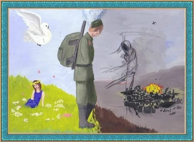 165 детских рисунков на тему войны и победы #101
