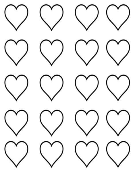 90 шаблонов и трафаретов сердца для распечатки и вырезания #15