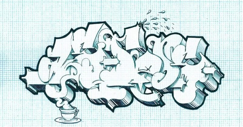 110 самых интересных граффити скетчей #99
