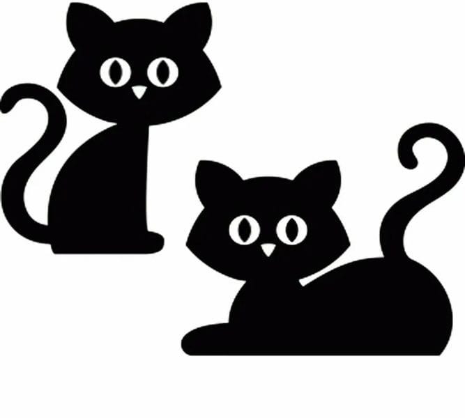 90 трафаретов кошек для рисования и вырезания из бумаги #62