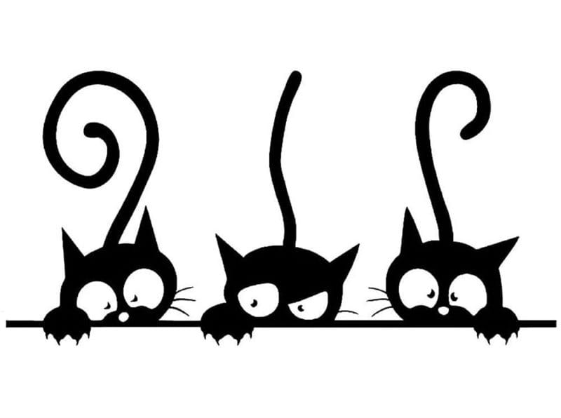 90 трафаретов кошек для рисования и вырезания из бумаги #56