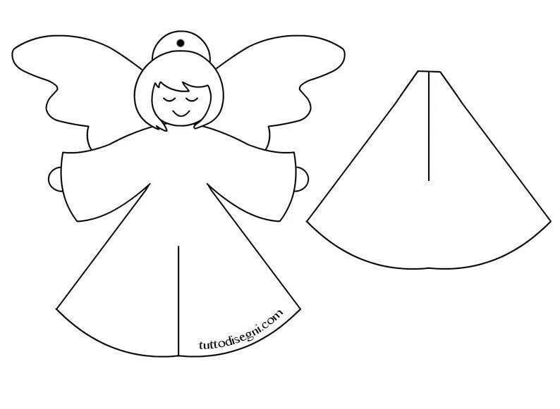 Ангелочки из бумаги: 80 шаблонов для распечатки и вырезания #75