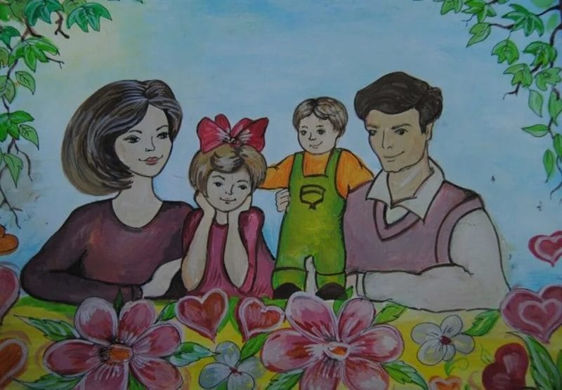 110 рисунков семьи карандашами и не только #34