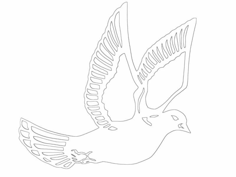 70 шаблонов и трафаретов голубей для вырезания #35