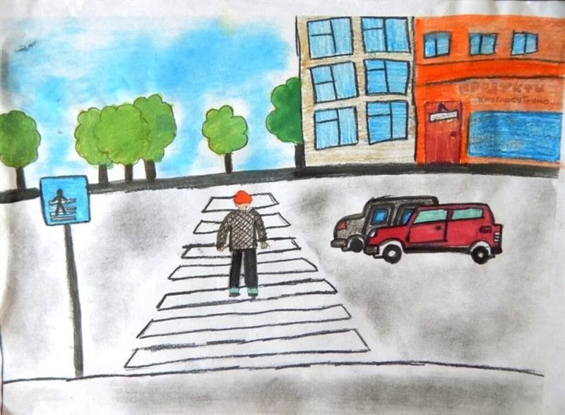 Безопасная дорога глазами детей: 190 рисунков по ПДД #175