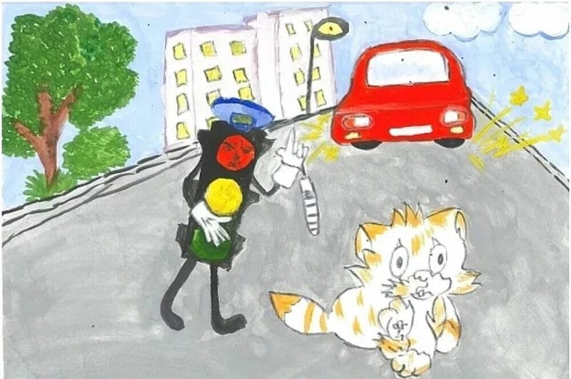Безопасная дорога глазами детей: 190 рисунков по ПДД #37