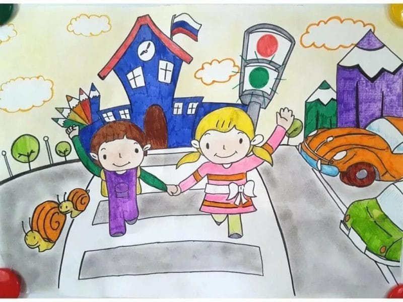 Безопасная дорога глазами детей: 190 рисунков по ПДД #26