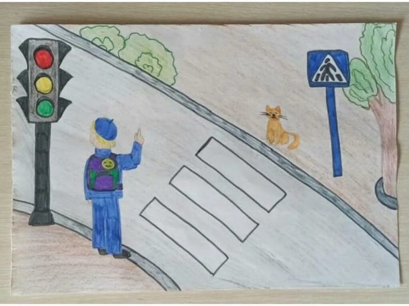 Безопасная дорога глазами детей: 190 рисунков по ПДД #64