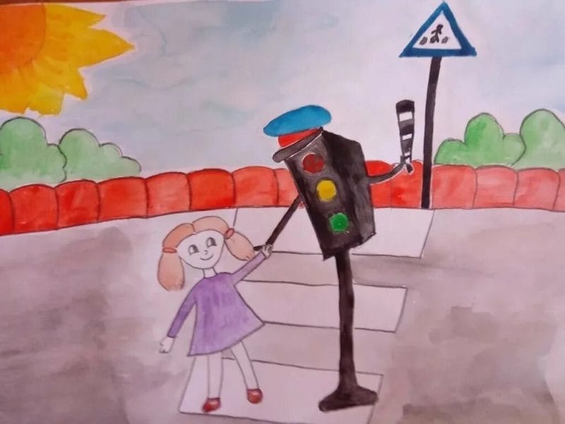 Безопасная дорога глазами детей: 190 рисунков по ПДД #32