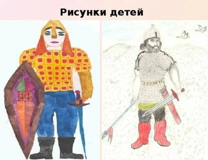 115 рисунков русских богатырей карандашами и не только #56