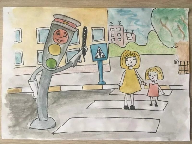 Безопасная дорога глазами детей: 190 рисунков по ПДД #23