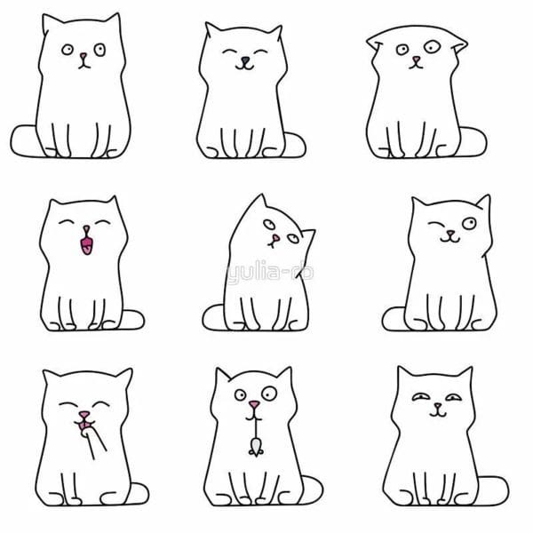 215 прикольных рисунков котов и кошек #8
