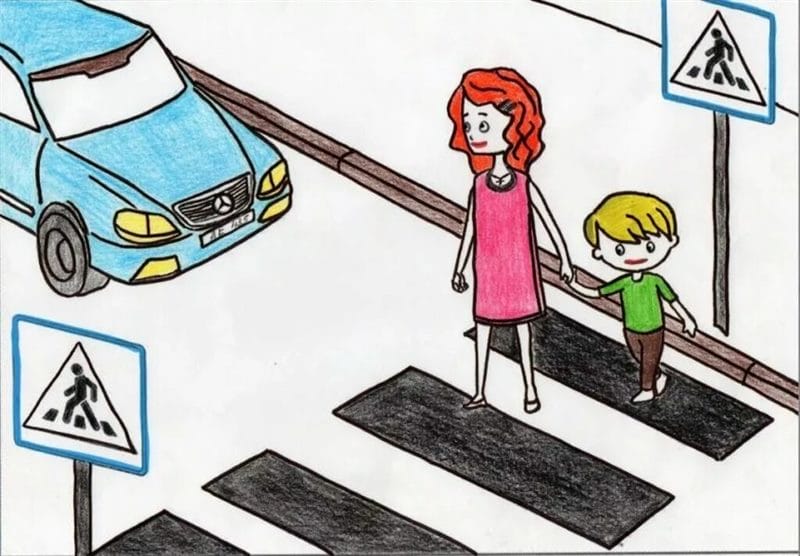 Безопасная дорога глазами детей: 190 рисунков по ПДД #9