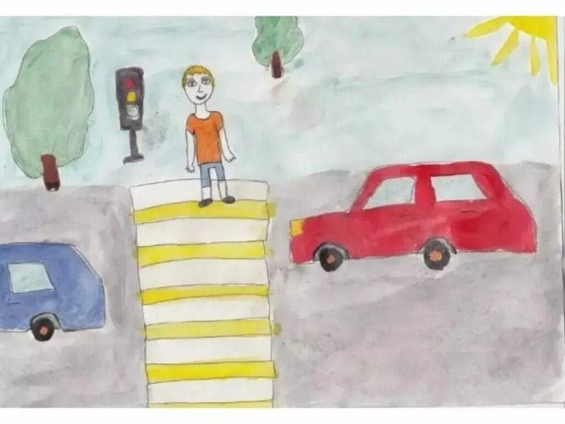 Безопасная дорога глазами детей: 190 рисунков по ПДД #166