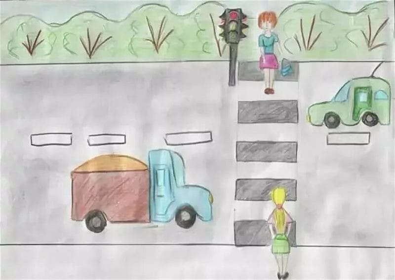 Безопасная дорога глазами детей: 190 рисунков по ПДД #75