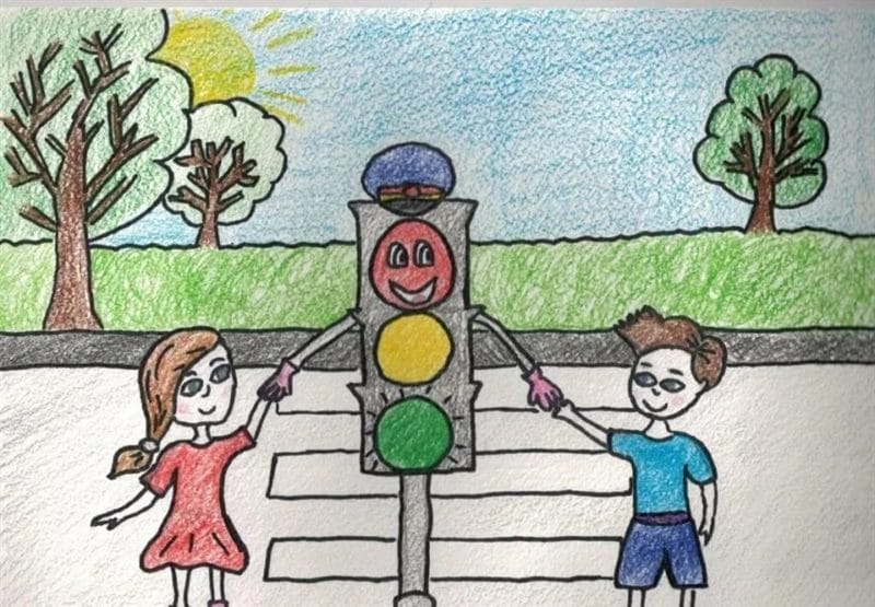 Безопасная дорога глазами детей: 190 рисунков по ПДД #72