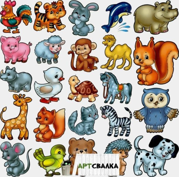 100 картинок с разными животными для малышей #91