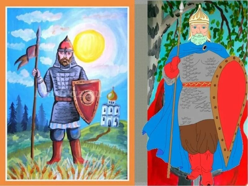 115 рисунков русских богатырей карандашами и не только #22