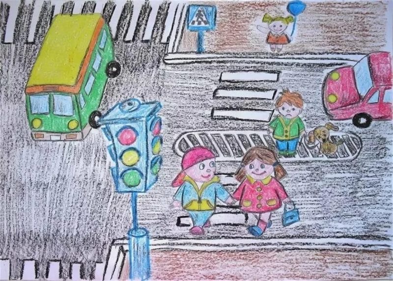 Безопасная дорога глазами детей: 190 рисунков по ПДД #46