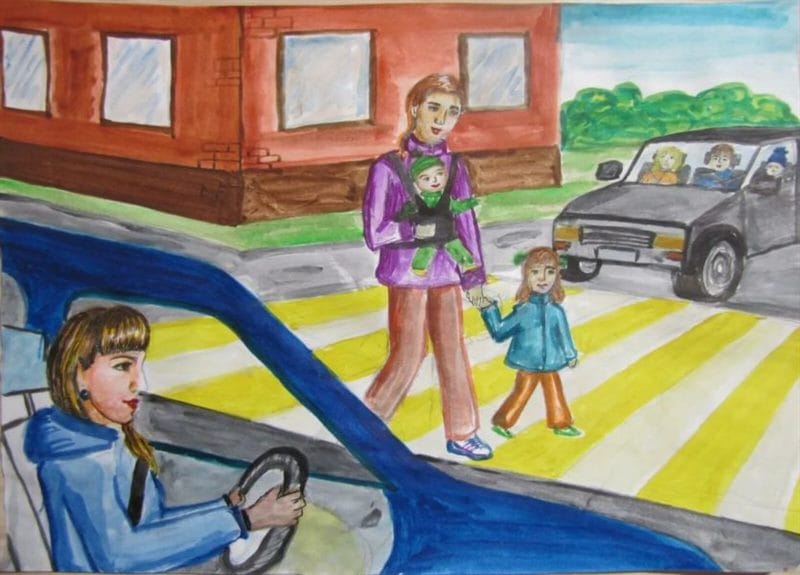Безопасная дорога глазами детей: 190 рисунков по ПДД #172
