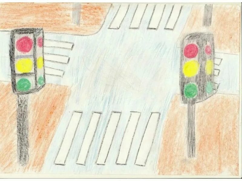 Безопасная дорога глазами детей: 190 рисунков по ПДД #156