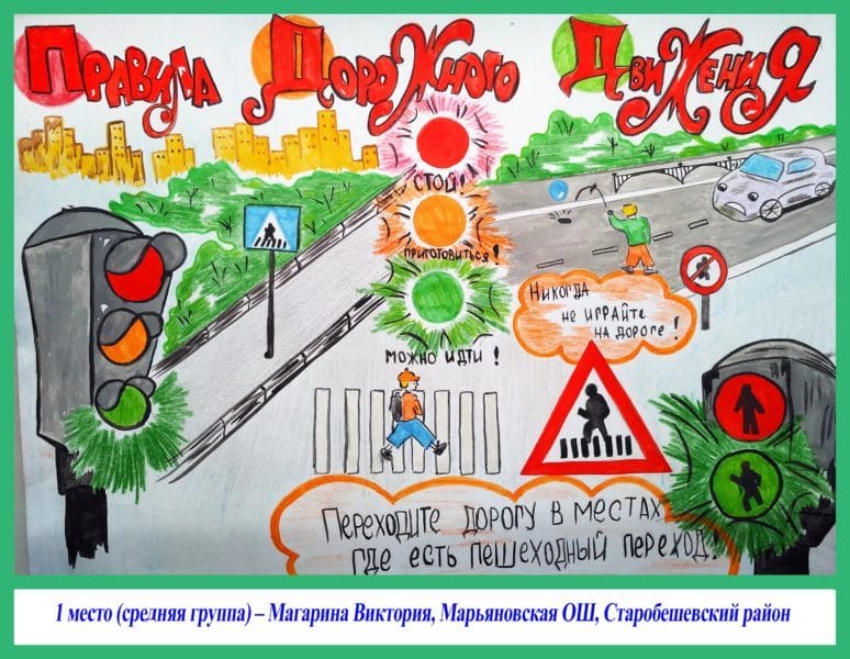 Безопасная дорога глазами детей: 190 рисунков по ПДД #139